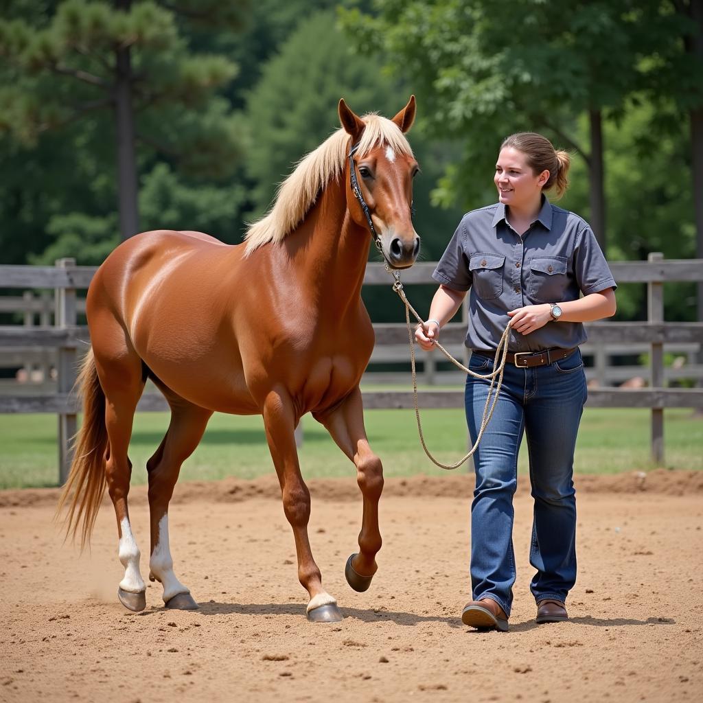 Horse and Handler During Groundwork Training