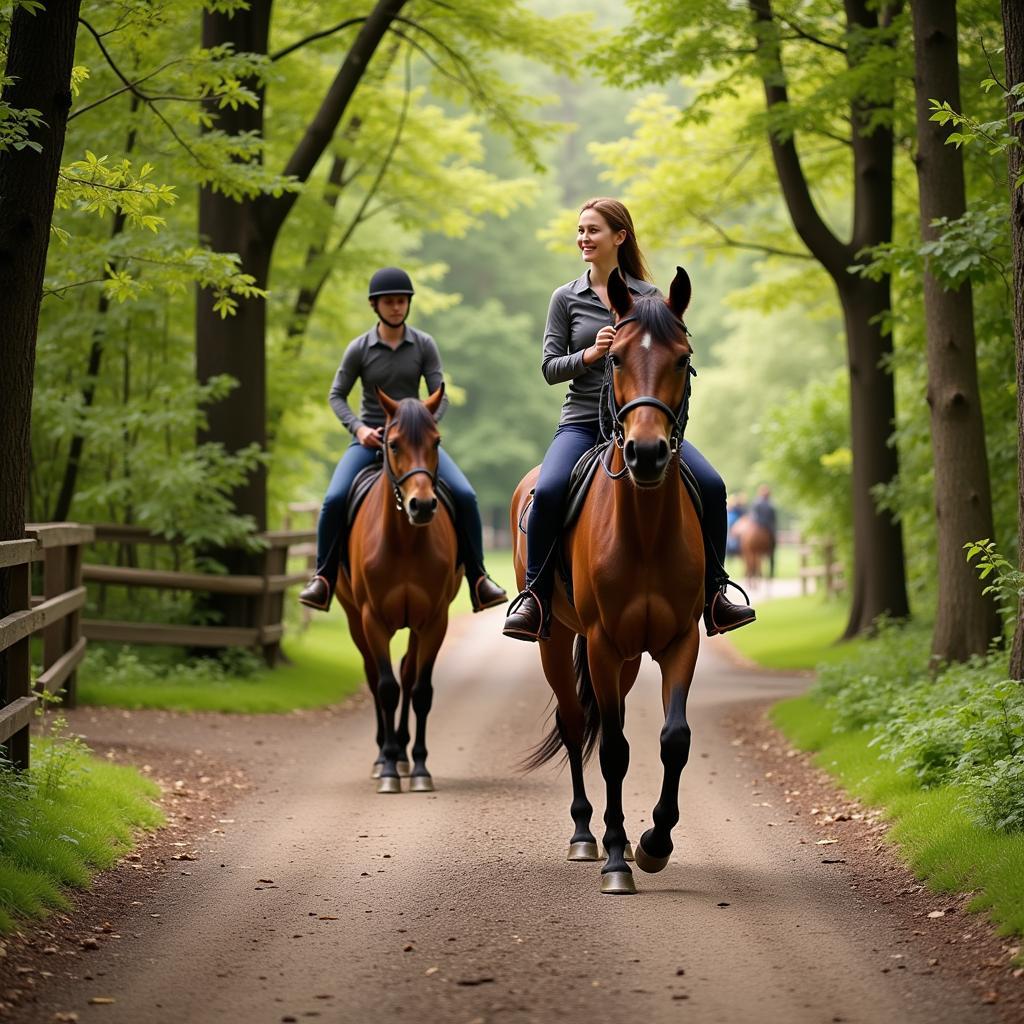 Horse and Owner Enjoying a Relaxing Trail Ride