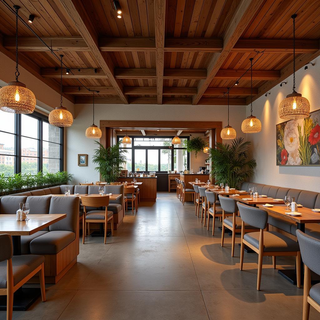 Inviting interior of Horse and Plow Restaurant