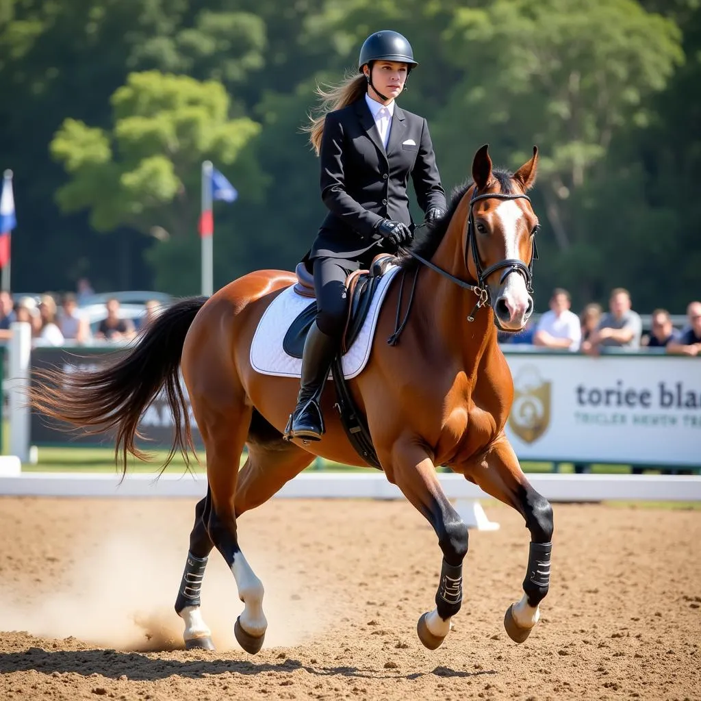 Horse and Rider Competing in a Horse Show