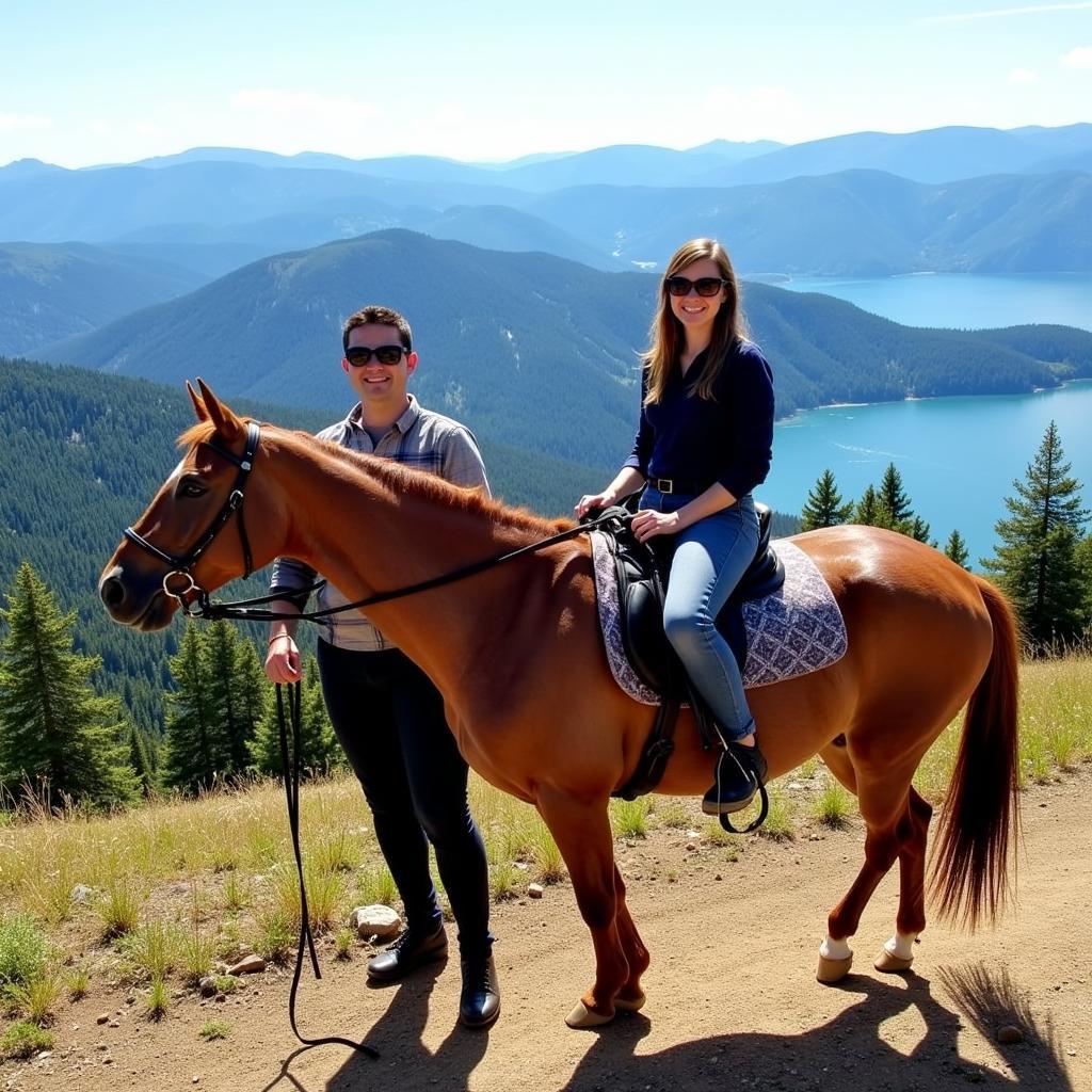 Horse and Rider on a Scenic Trail