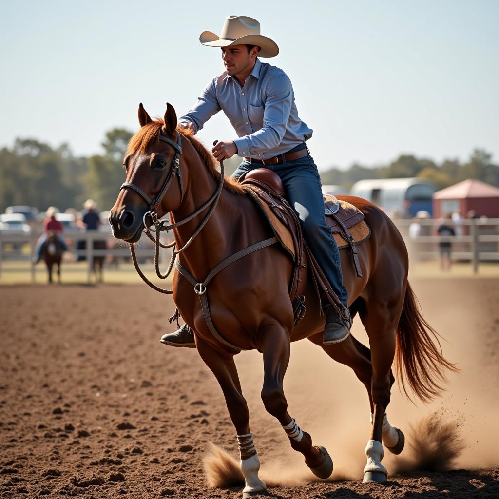 Horse and Rider Roping Technique