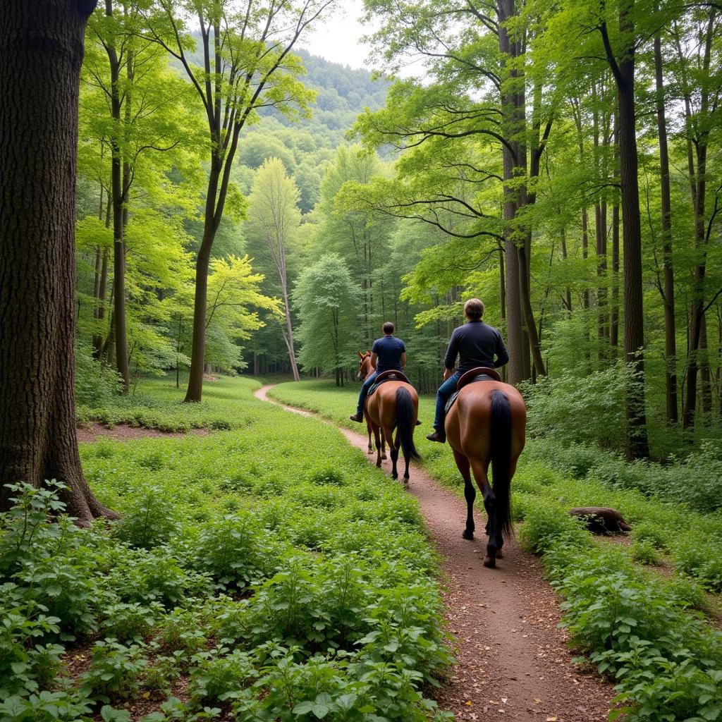 Horse and Rider on North Carolina Trail