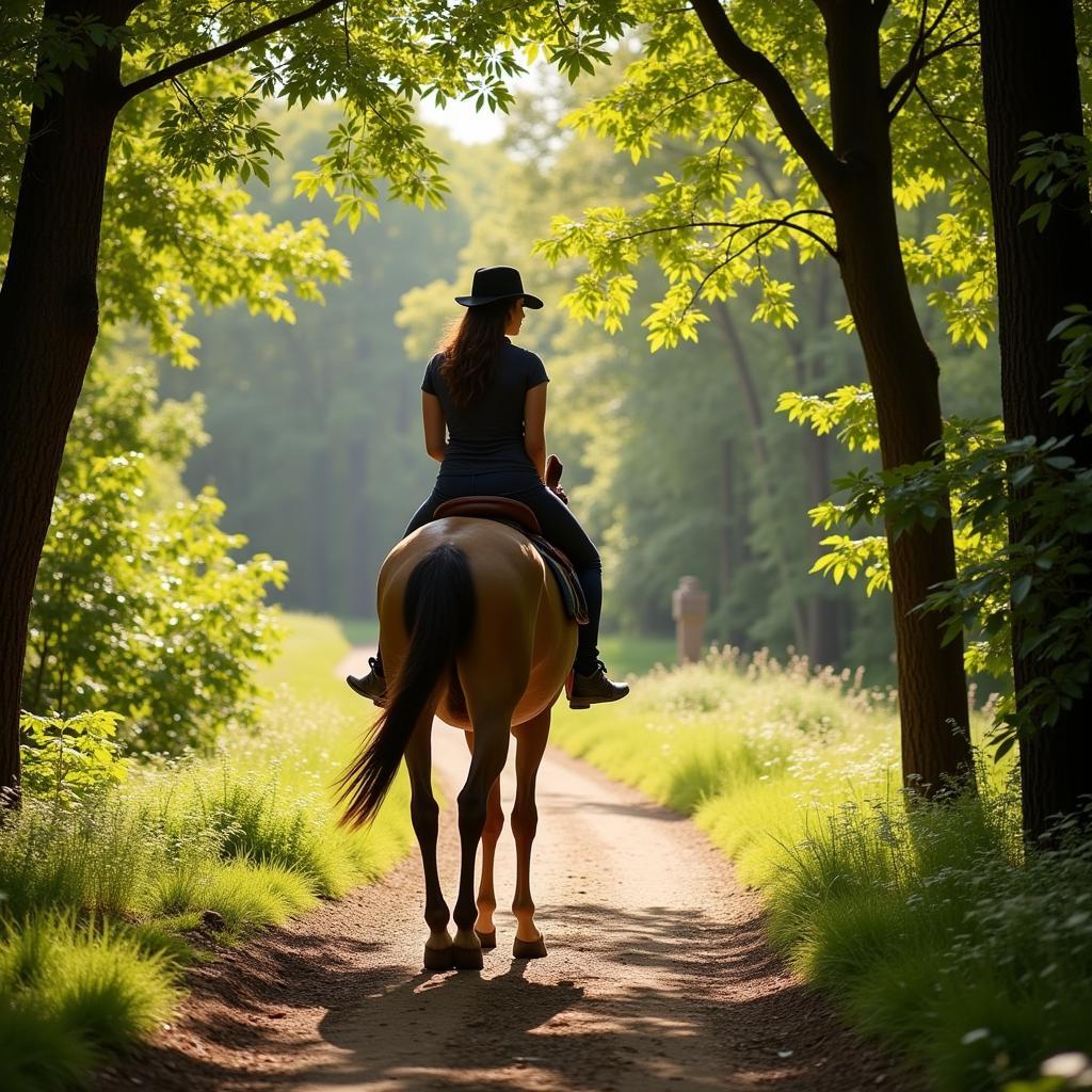  Horse and Rider Enjoying a Peaceful Trail Ride