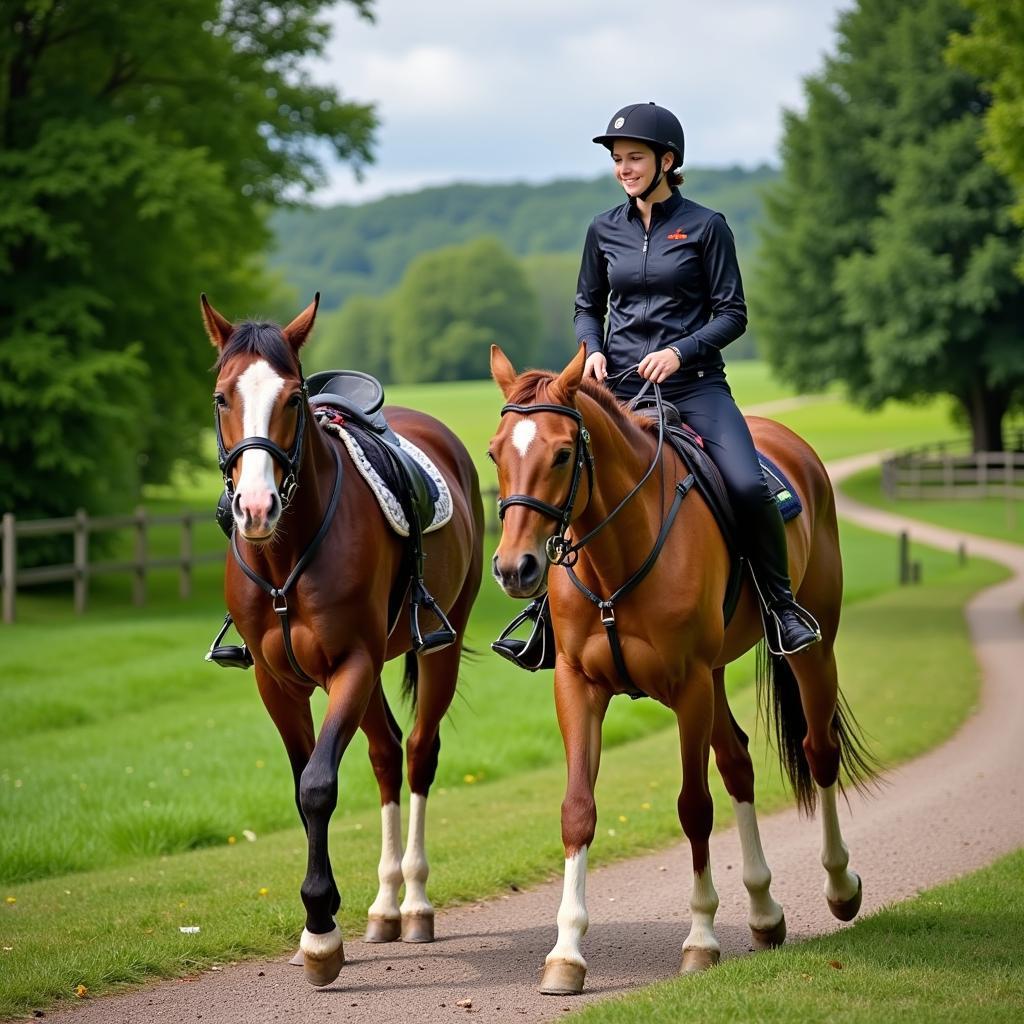  Horse and rider enjoying a trail ride 