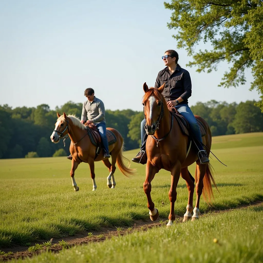 Horse and Rider Trail Riding in Illinois