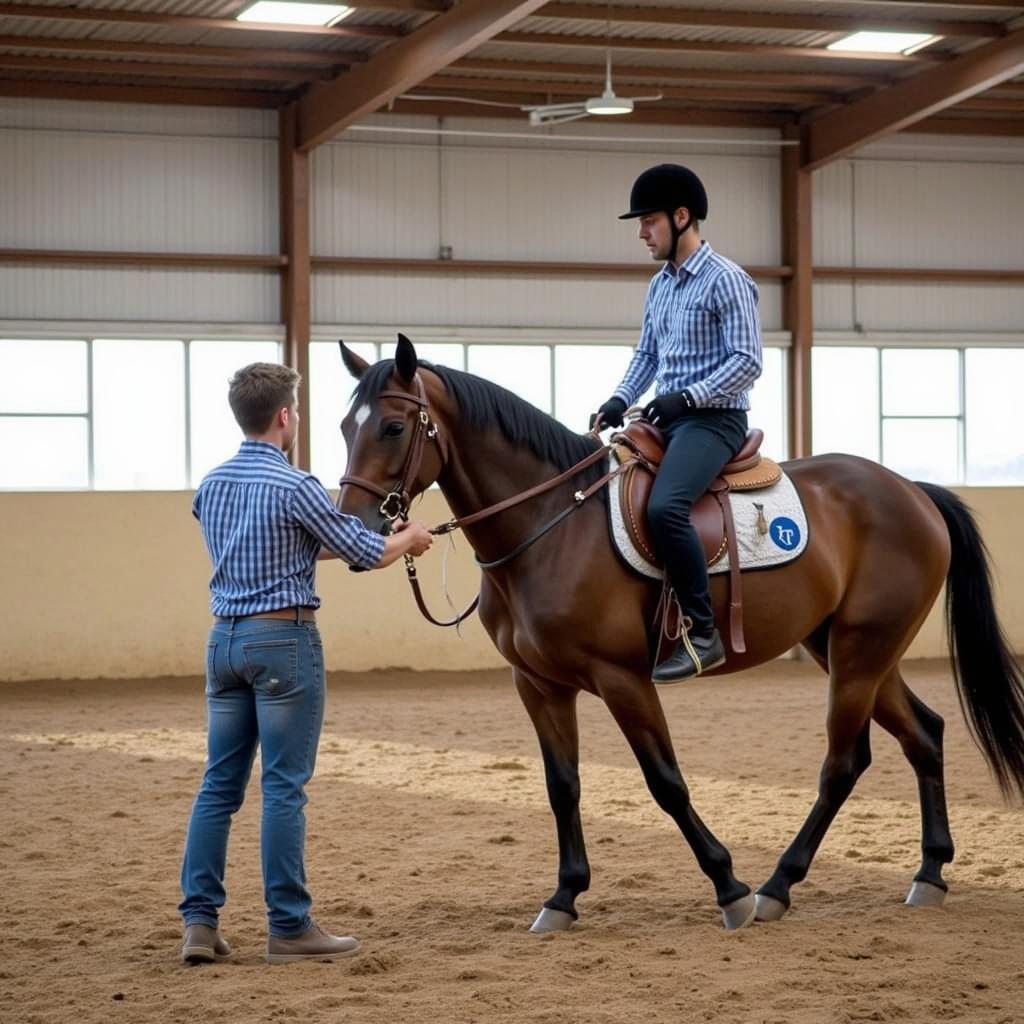 Horse and Rider Training in an Arena