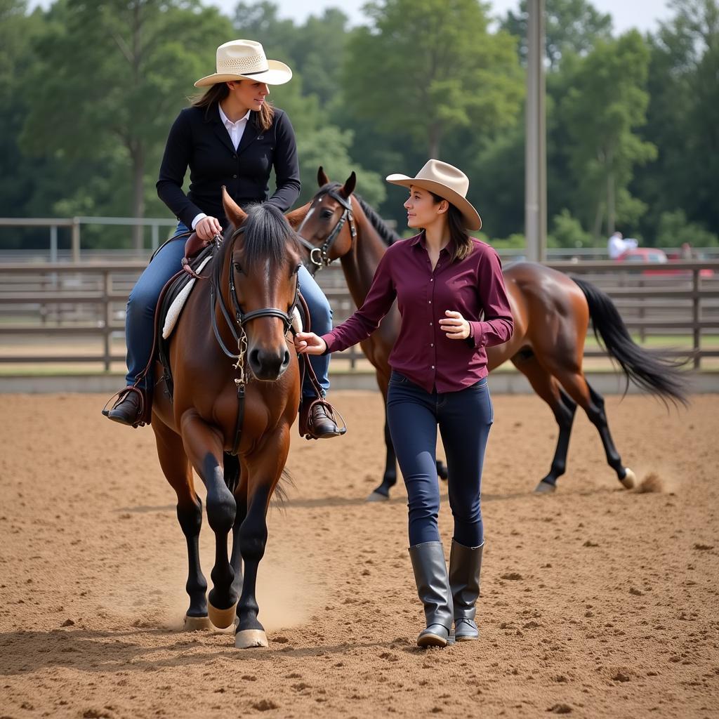 Horse and Trainer in Training Session