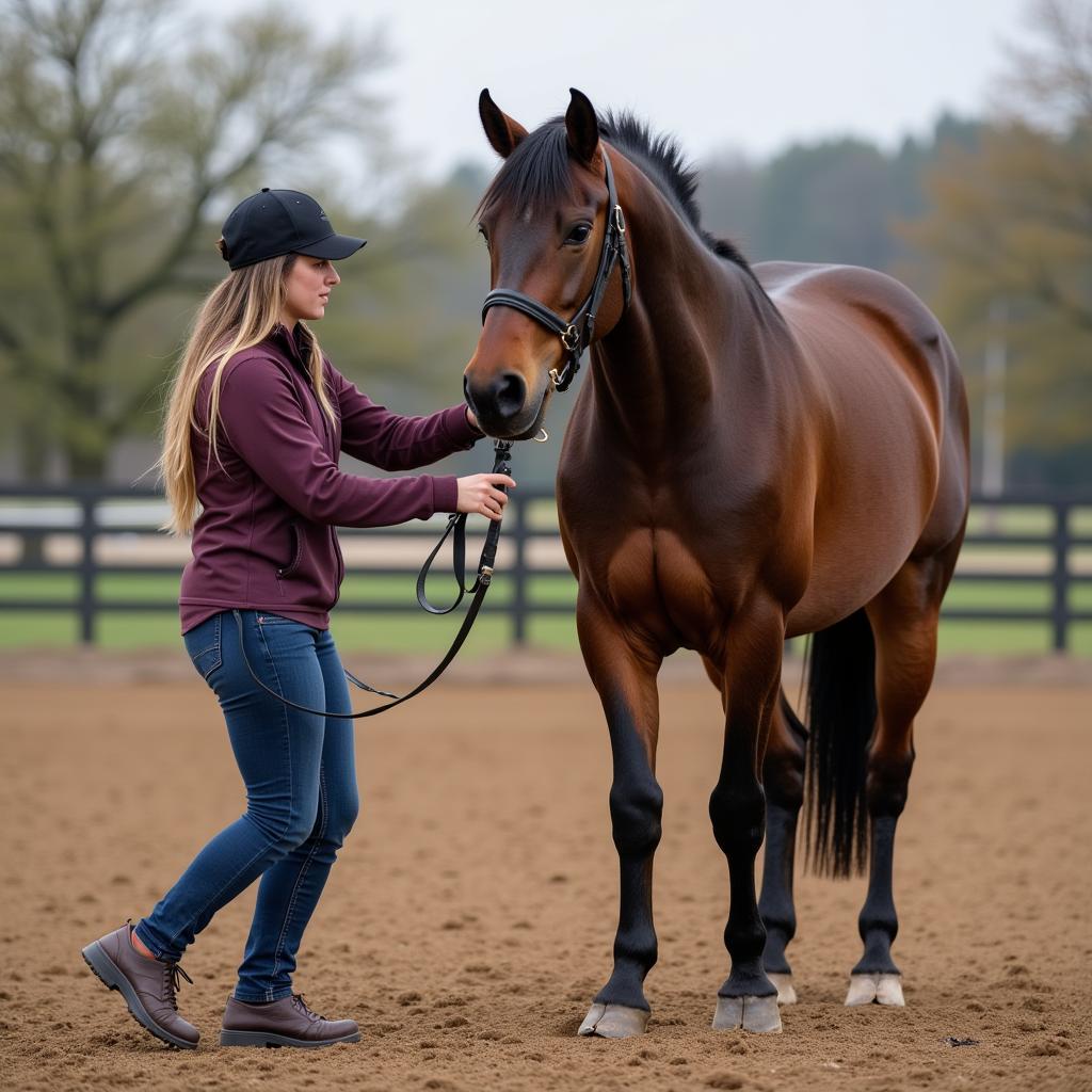 Horse and Trainer Working Together