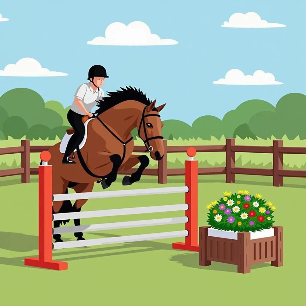 Horse Approaching Jump Filler