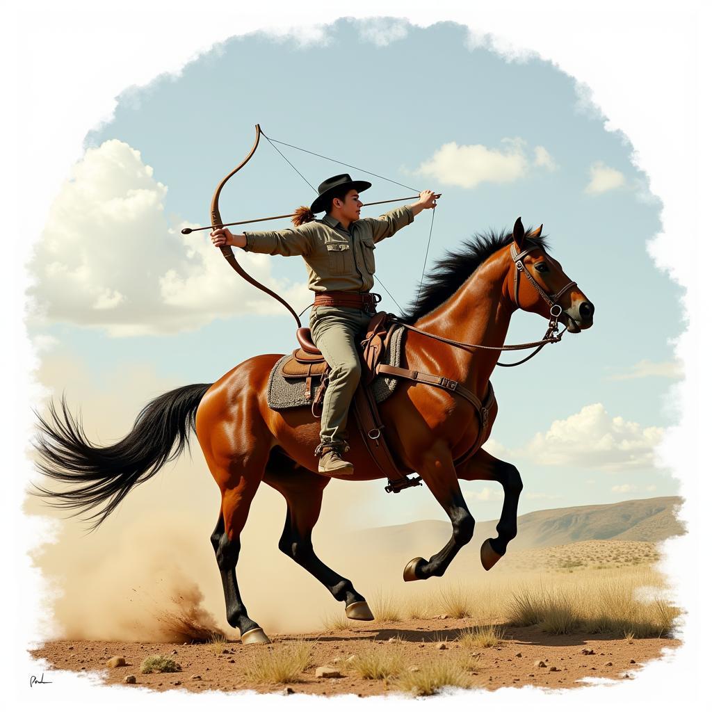 Horse Archer Shooting From Horseback