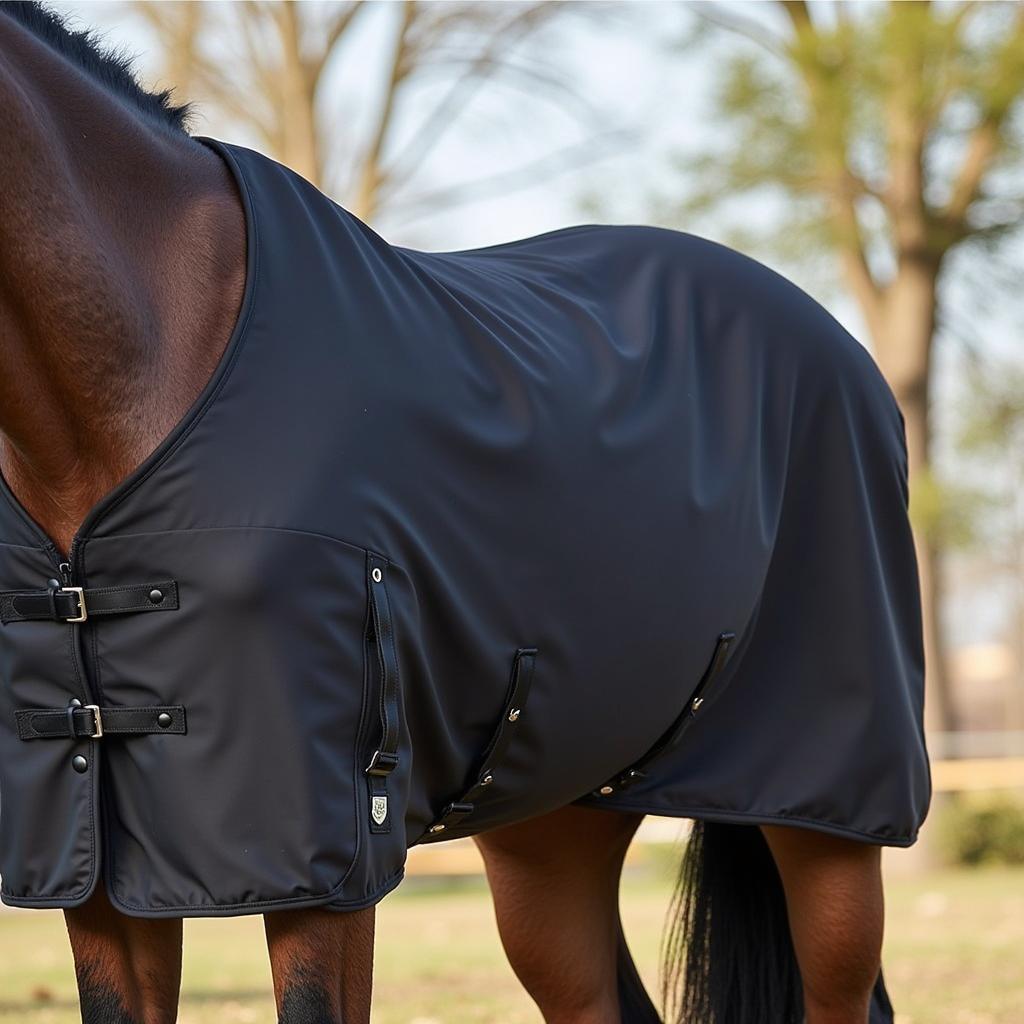 Horse wearing a ball cover for protection