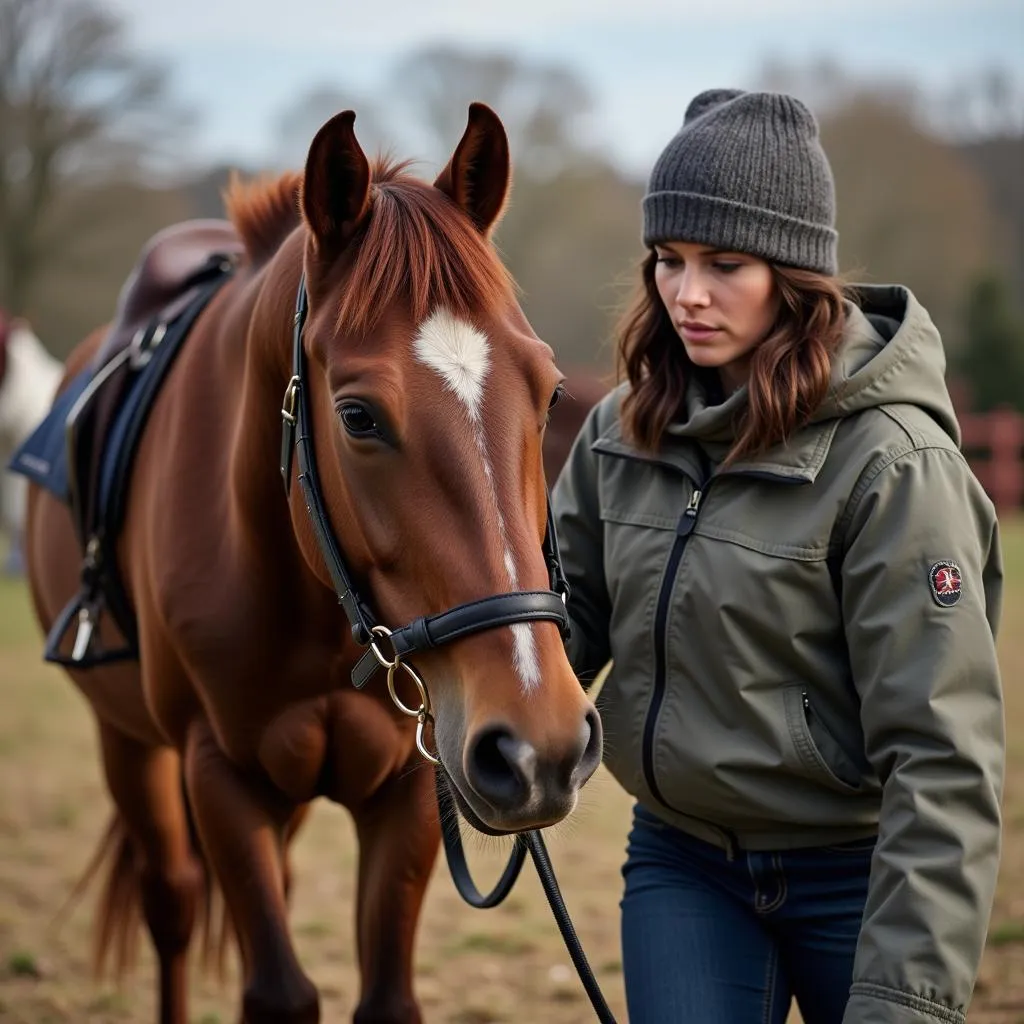 Horse Being Led by Handler