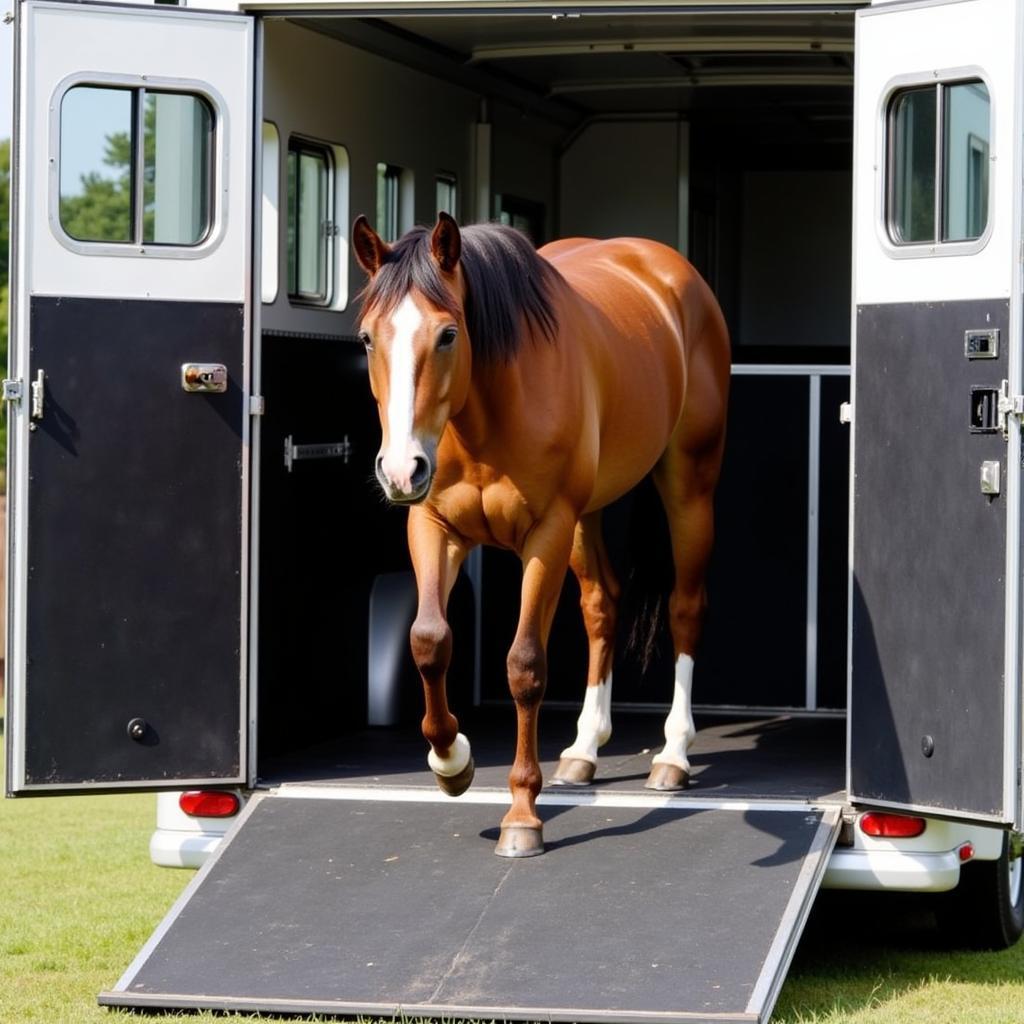 Safe and Easy Unloading from a Horse Trailer with Air Ride Suspension