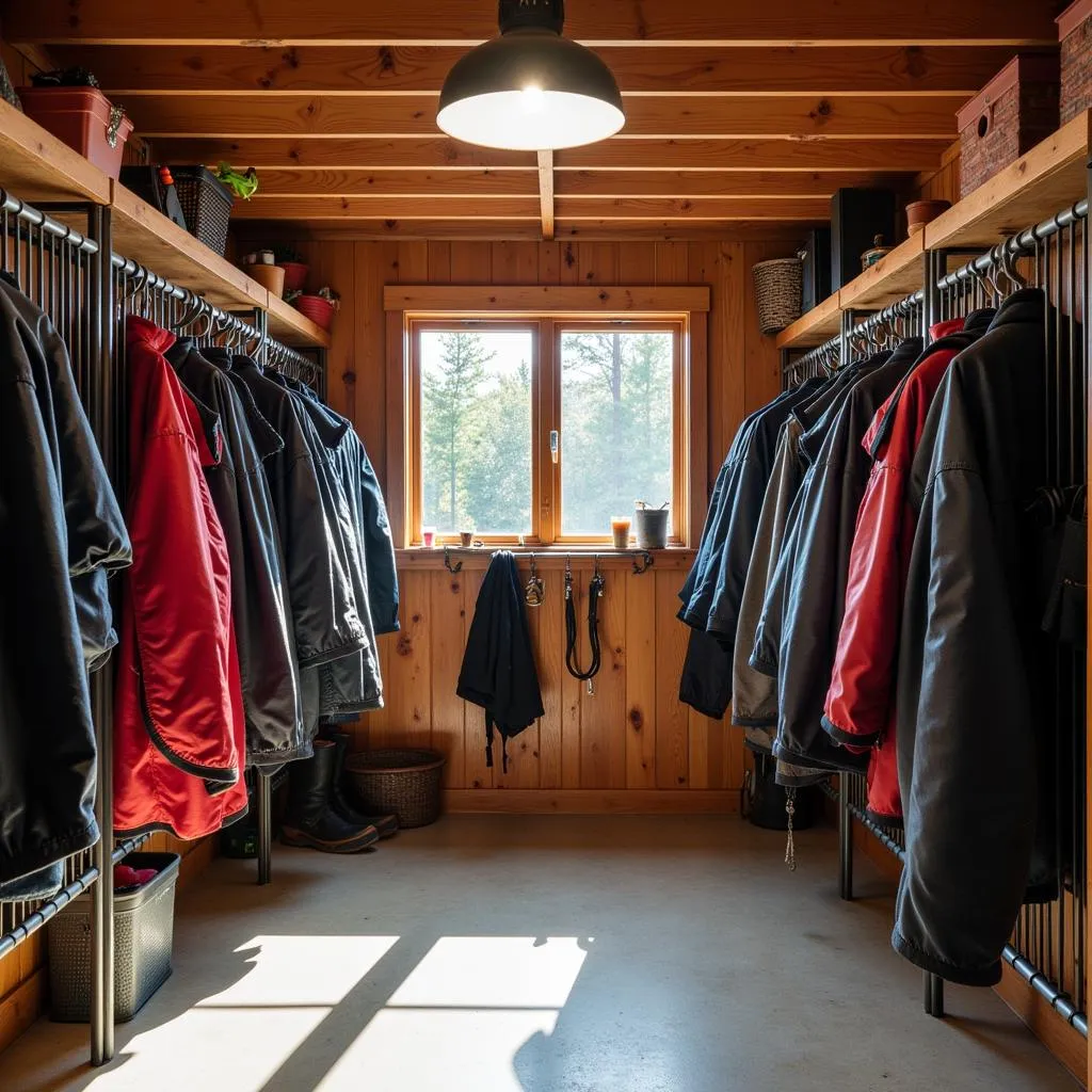 Horse blanket storage racks