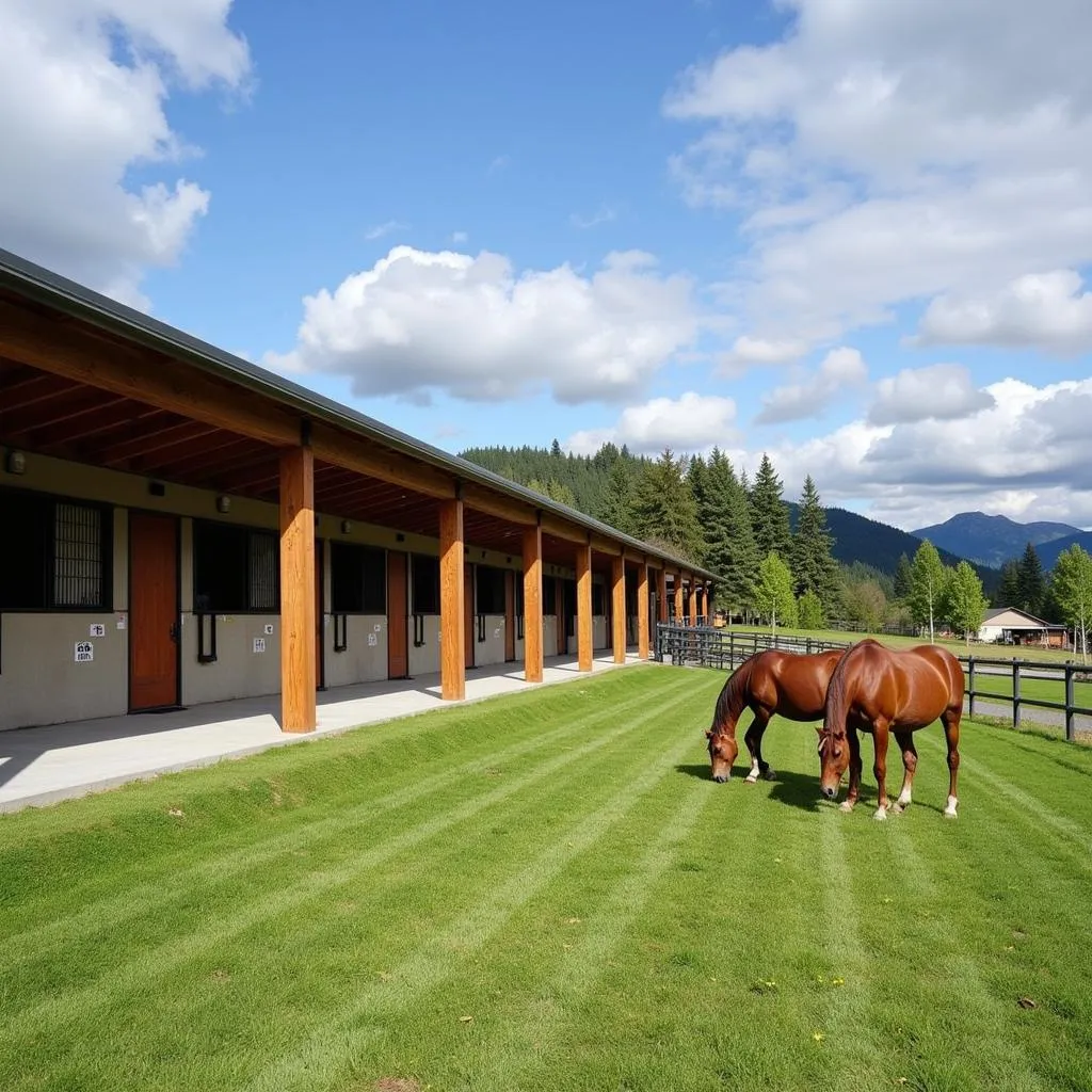 Modern horse boarding facility in Snohomish, WA