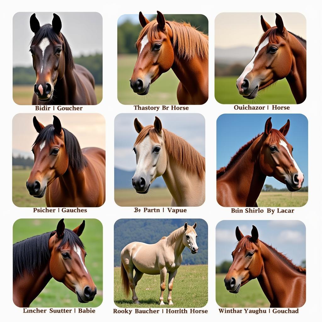 Collage of Different Horse Breeds