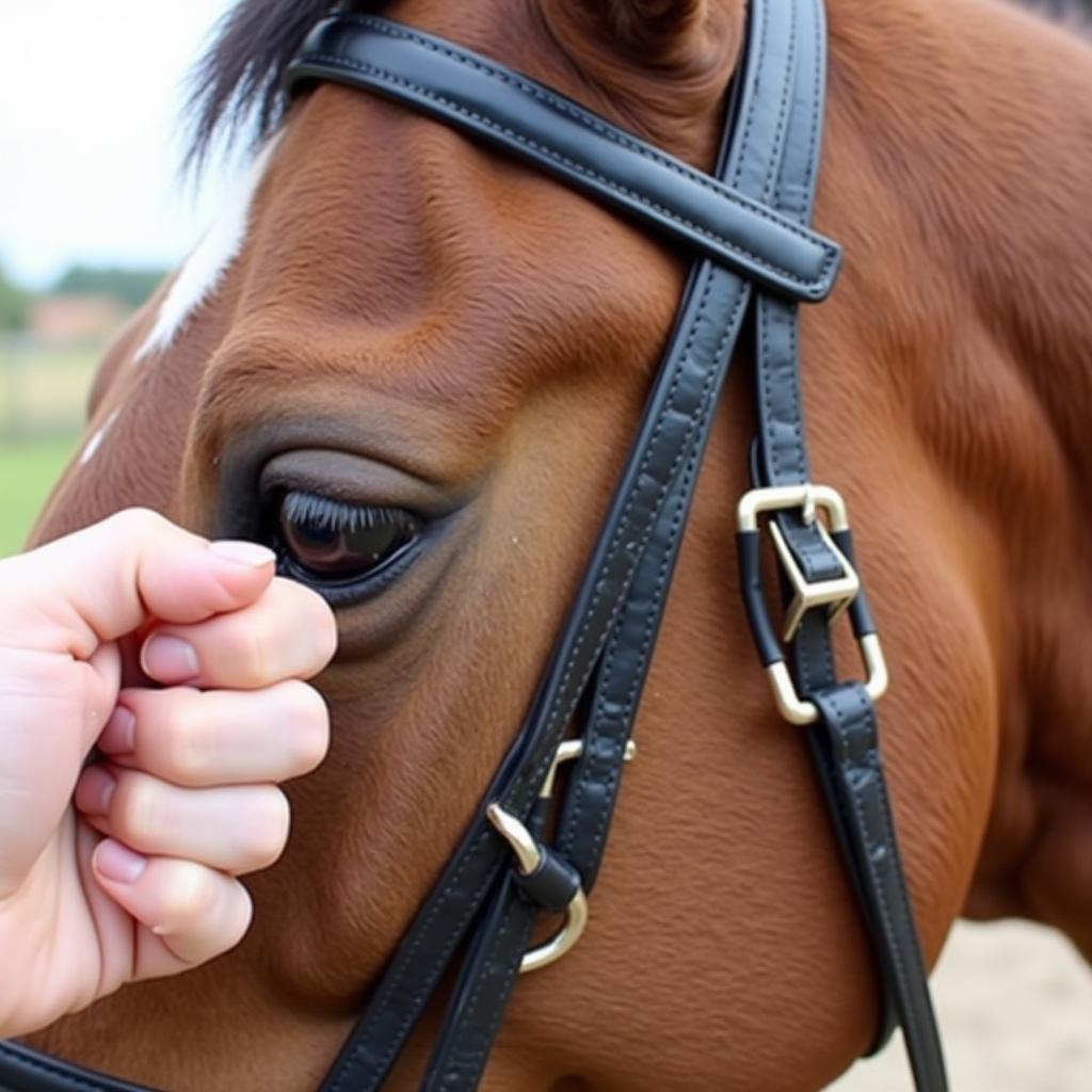 Two Finger Rule for Horse Bridle