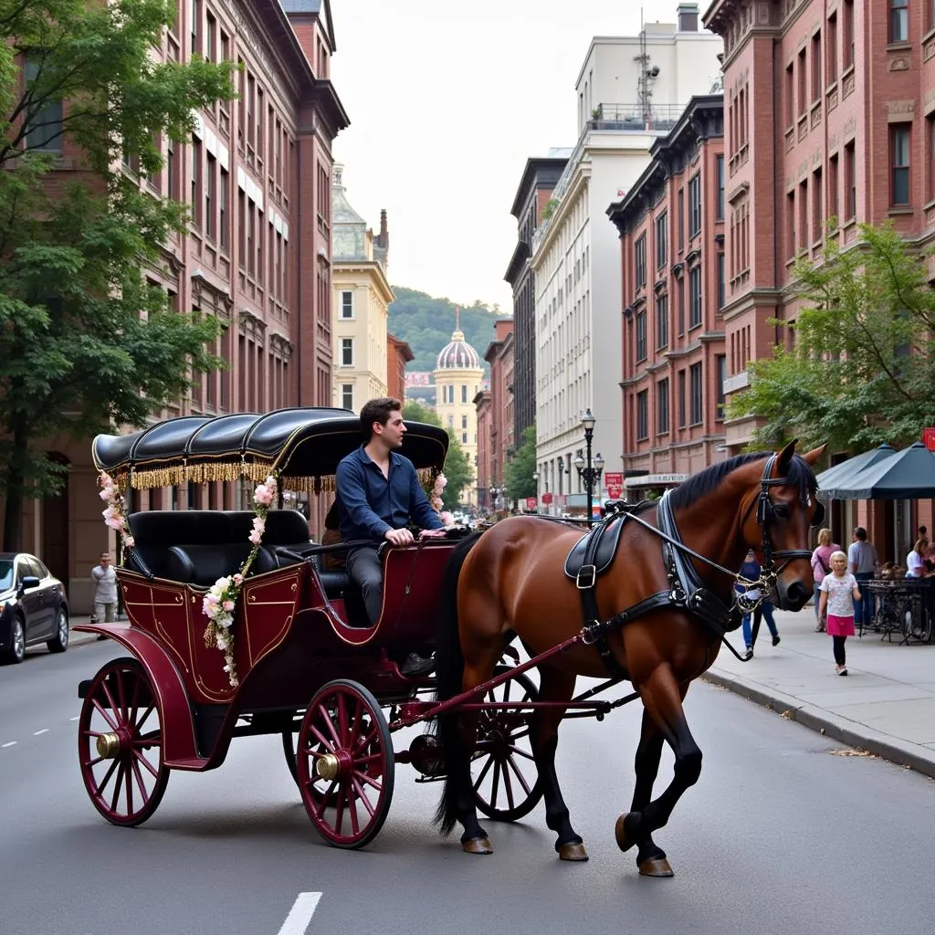 Horse-drawn carriage ride in Pittsburgh