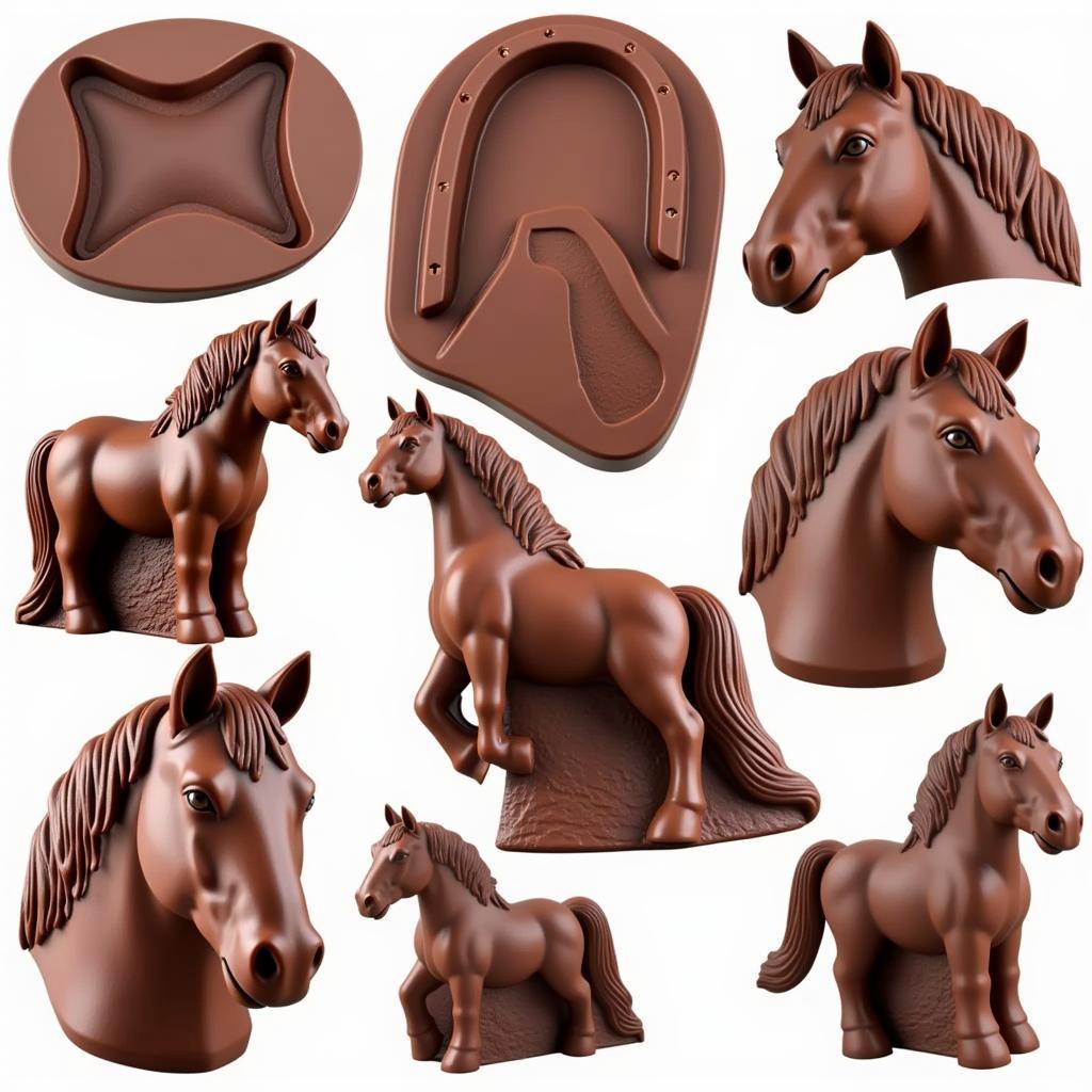 Assortment of horse chocolate molds