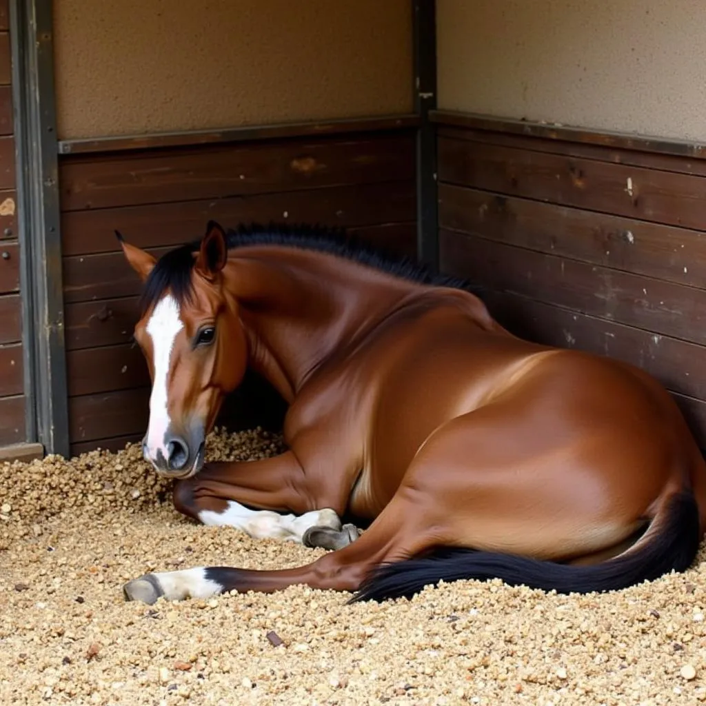 Horse Choosing Bedding