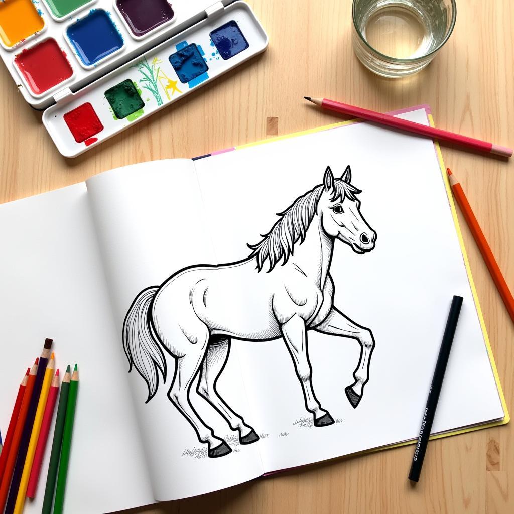 Horse Coloring Supplies 