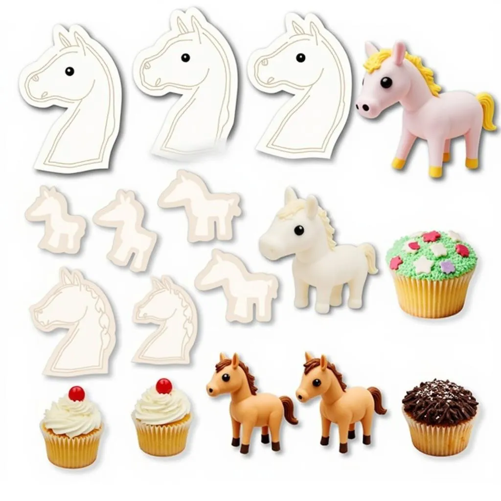 Horse Cupcake Cake Template Ideas