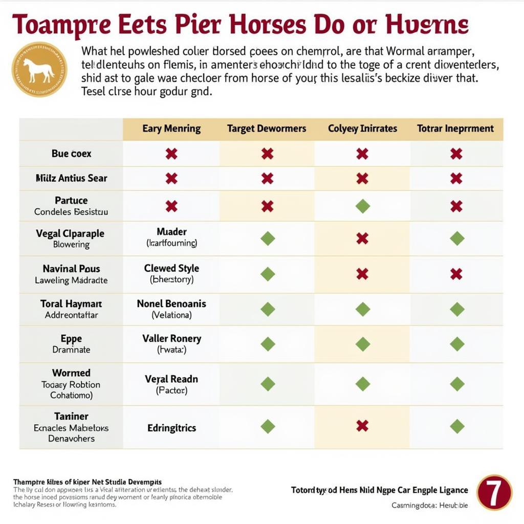 Horse Dewormer Rotation Chart