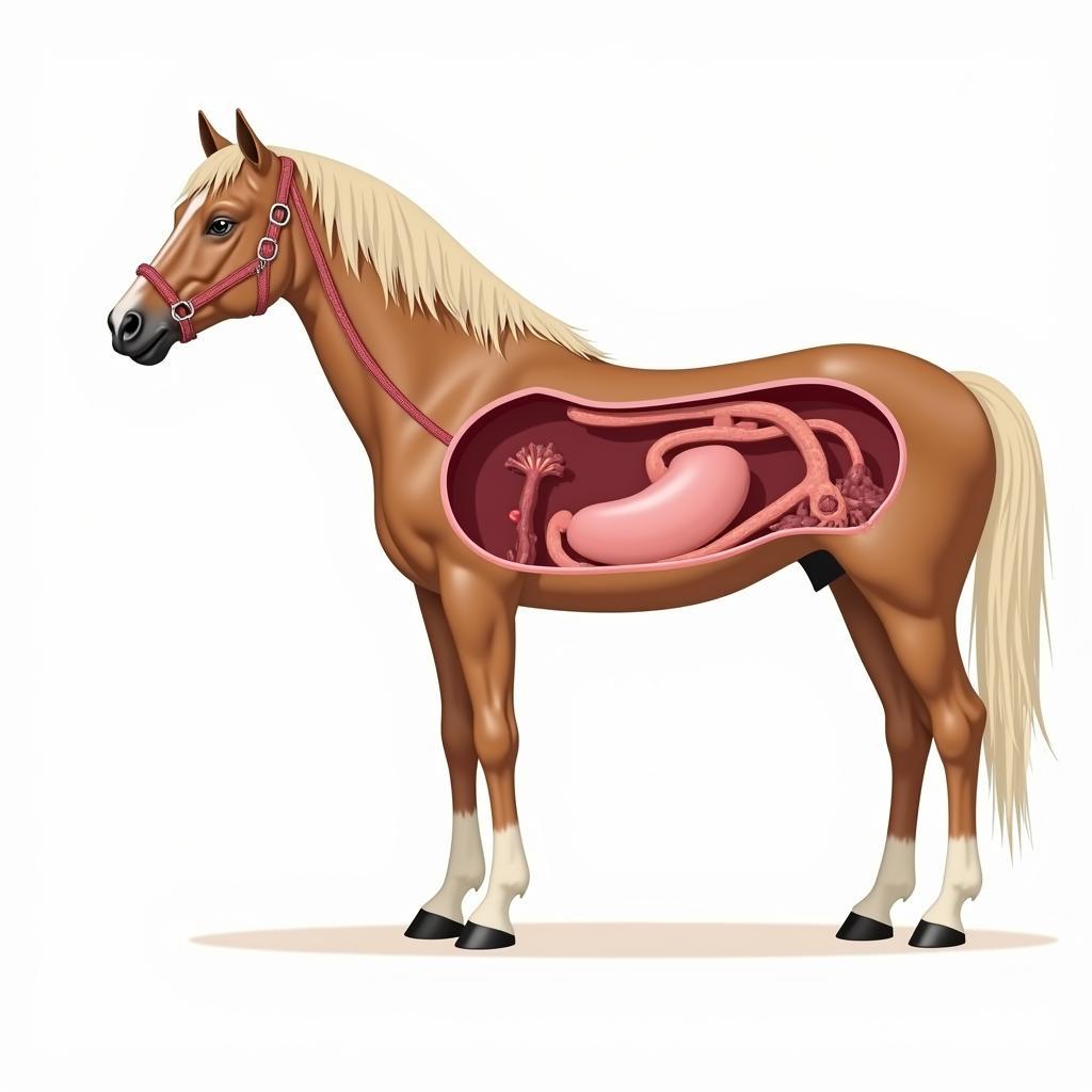 Horse Digestive System Illustration