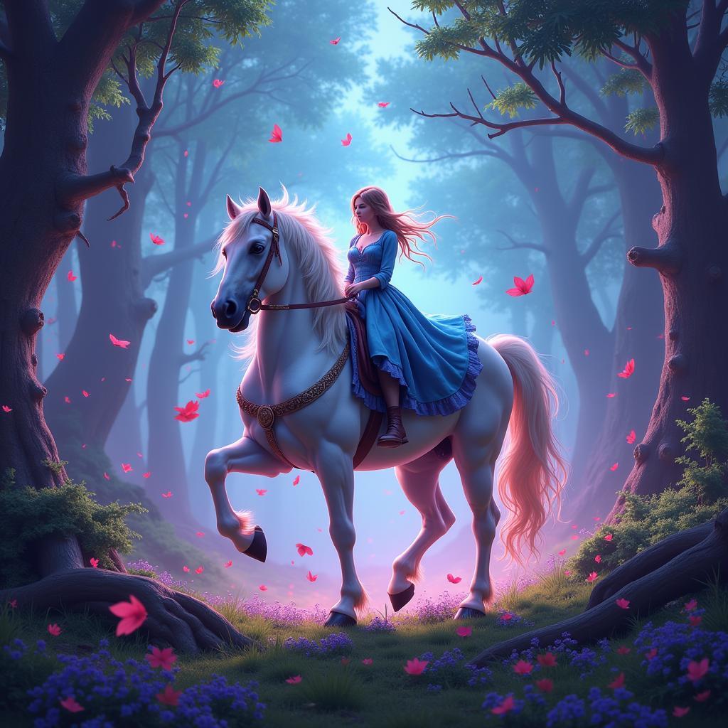 Horse Digital Art Fantasy Scene