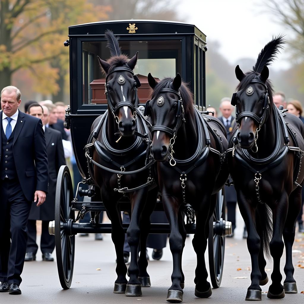 Horse-Drawn Funeral Carriage Procession