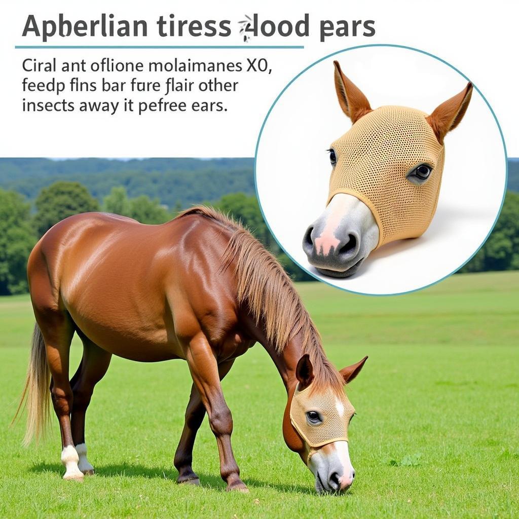 Horse Ear Bonnet for Insect Protection