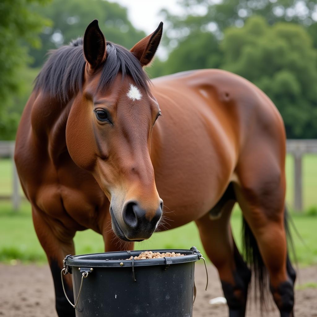 Horse Eating Balancer from Bucket