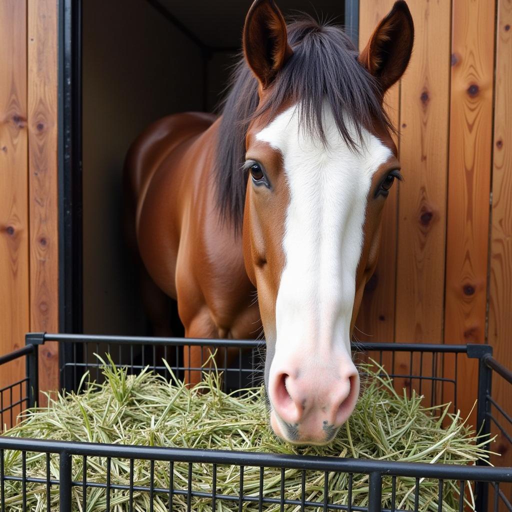 Horse Eating From a Slow Feeder