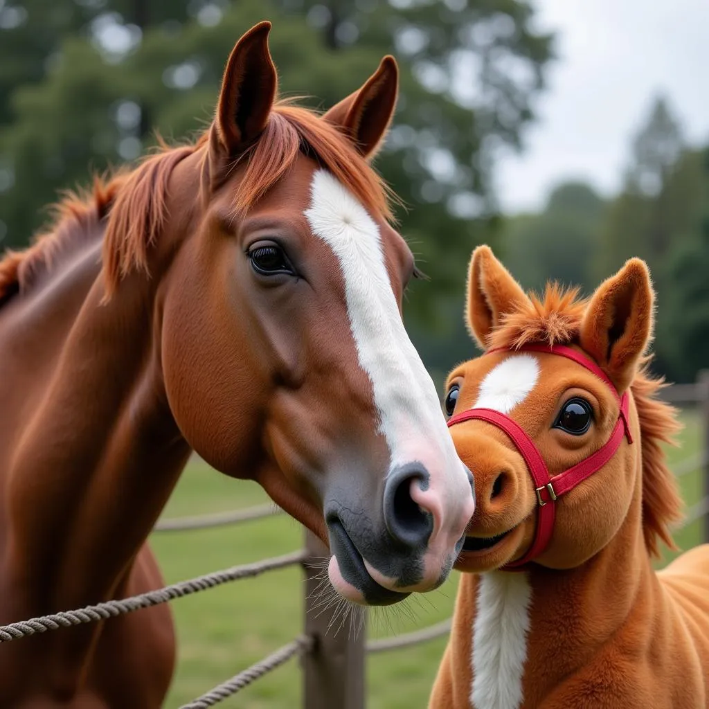 Horse Playing with a Flocked Toy