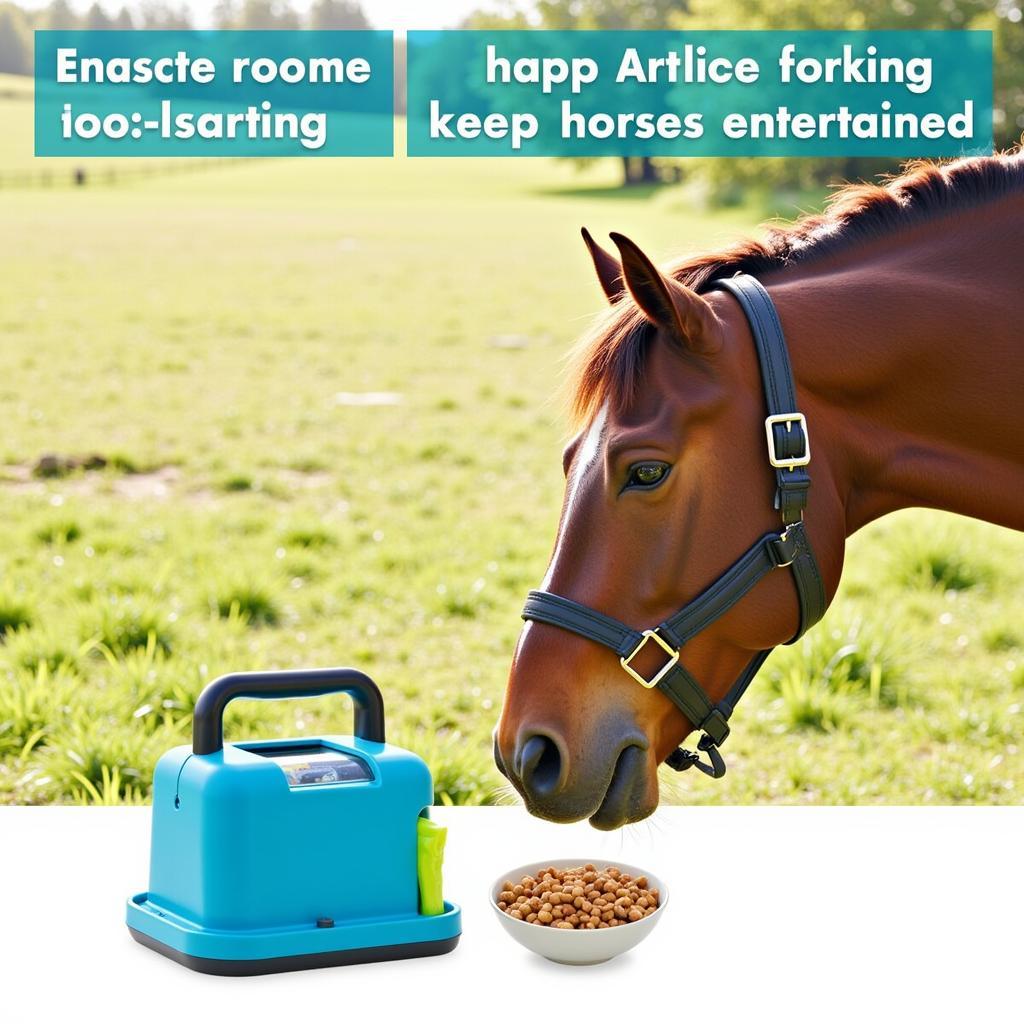 Horse Entertained by Treat Dispensing Toy