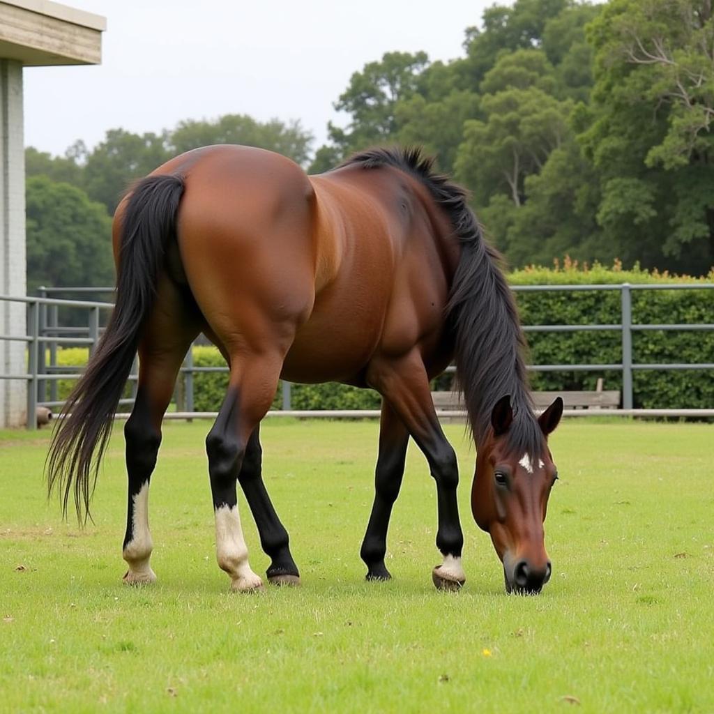 Horse Enjoying Turnout at Horse Motel