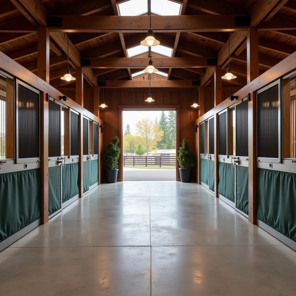 Horse Fabric Panels in Stable