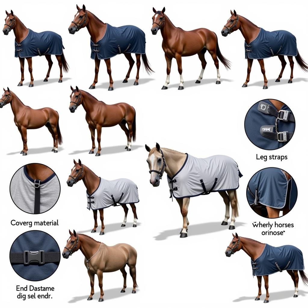 Different Types of Horse Fly Sheets with Belly Bands