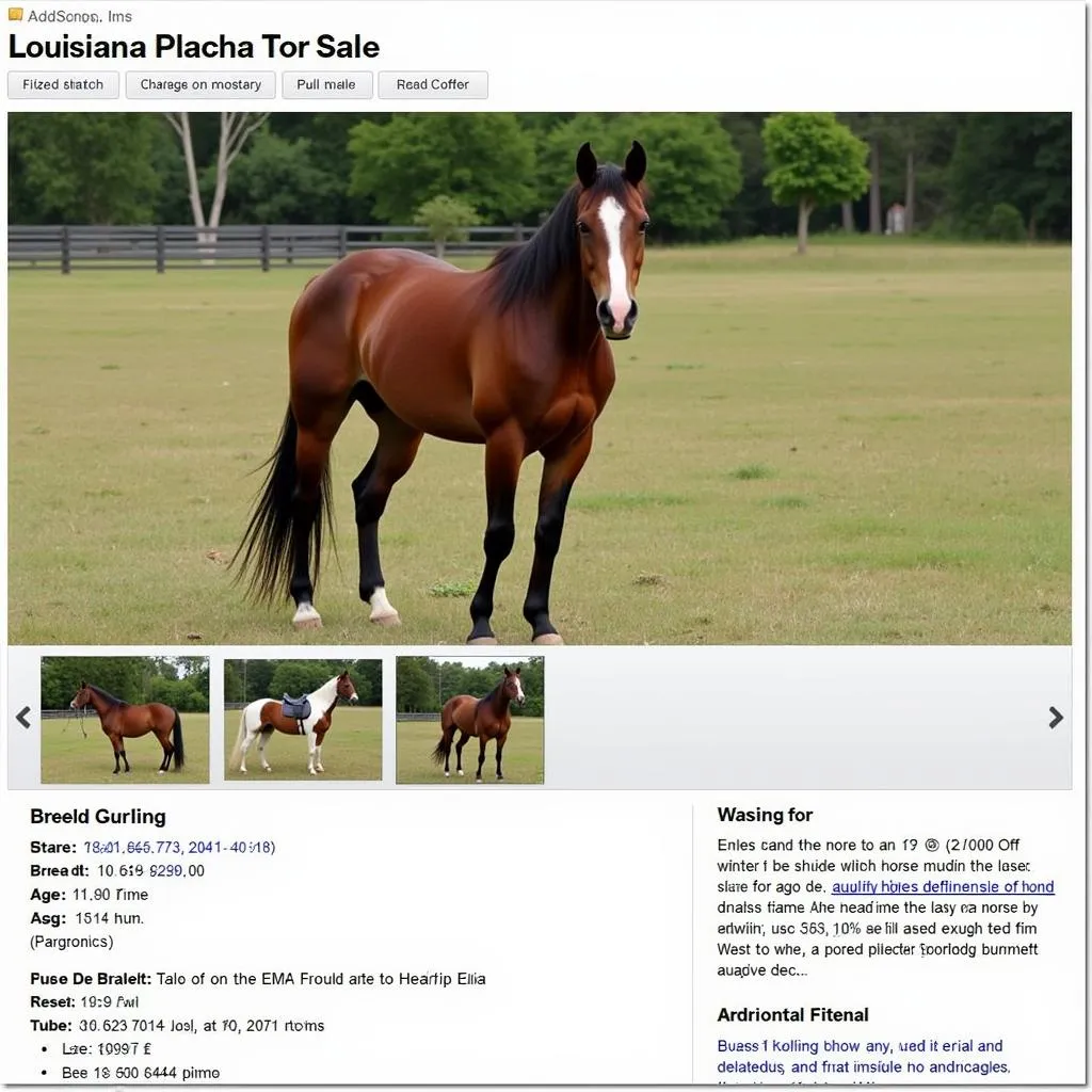 Horse for Sale Listing