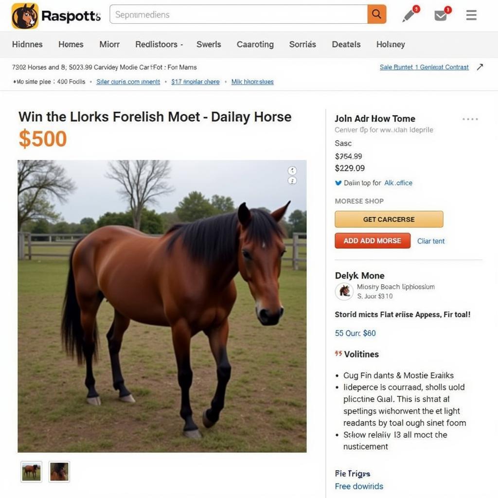 Horse listed for sale under $500