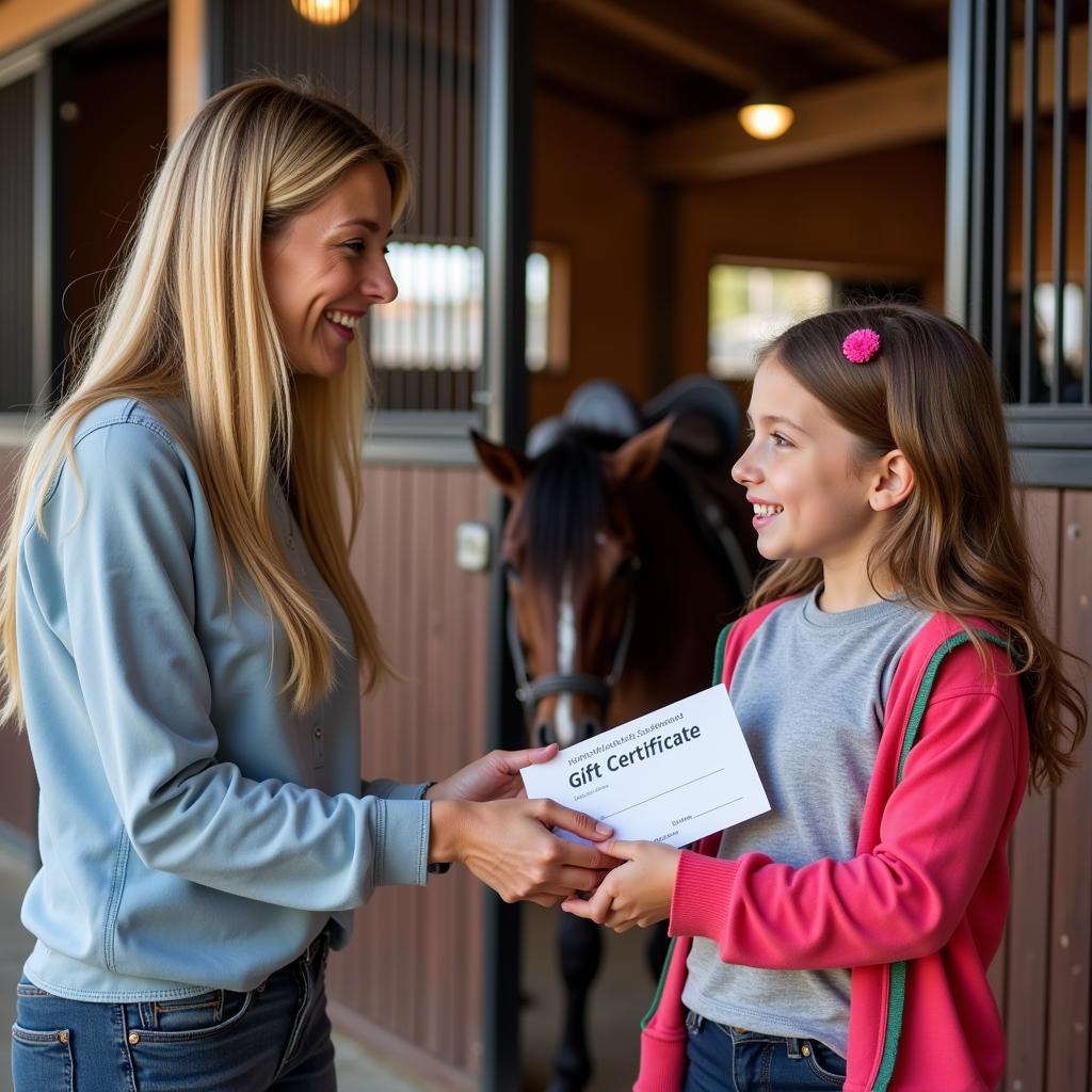 Horse Gift Certificate Ideas