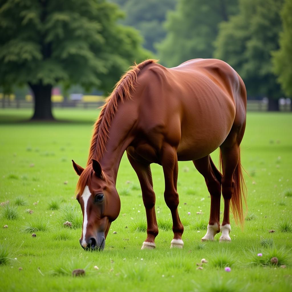 Horse Grazing in a Field