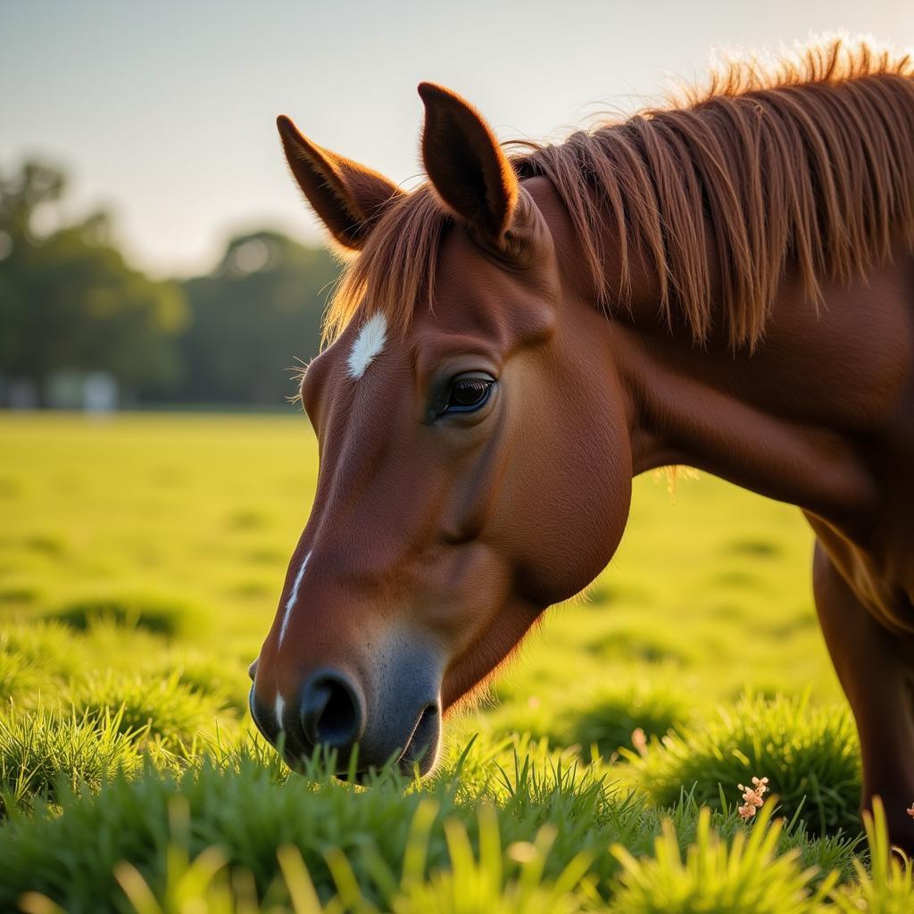 Horse Grazing Peacefully