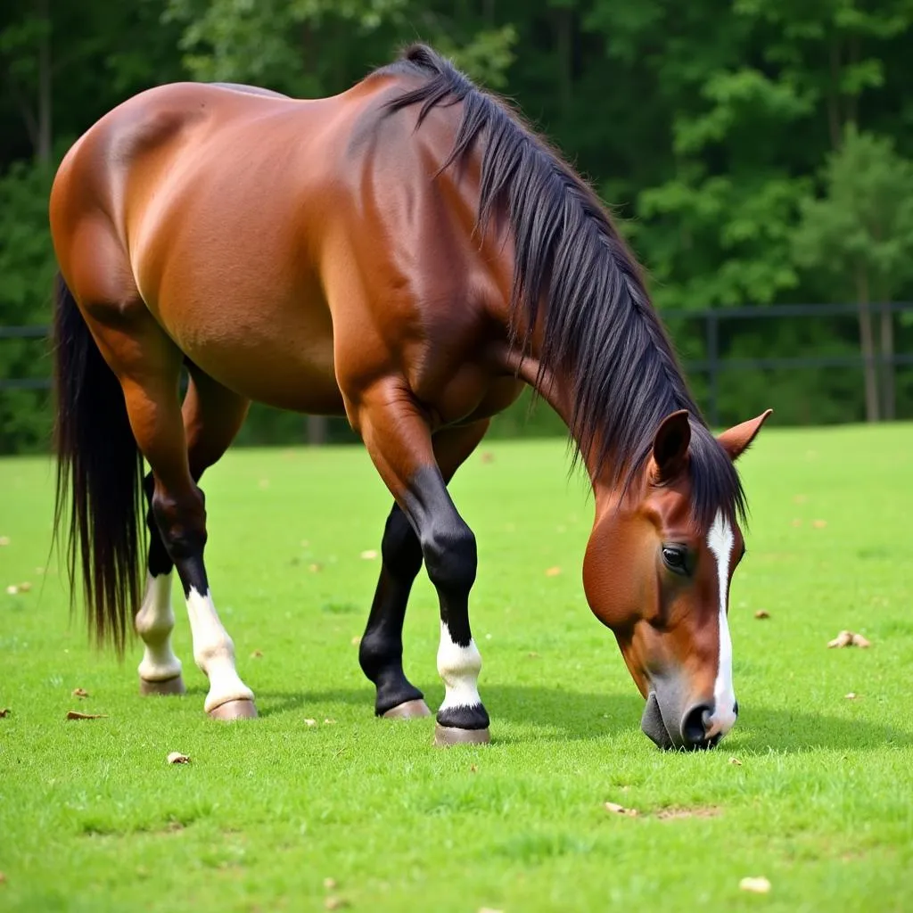 Horse Grazing in Pasture