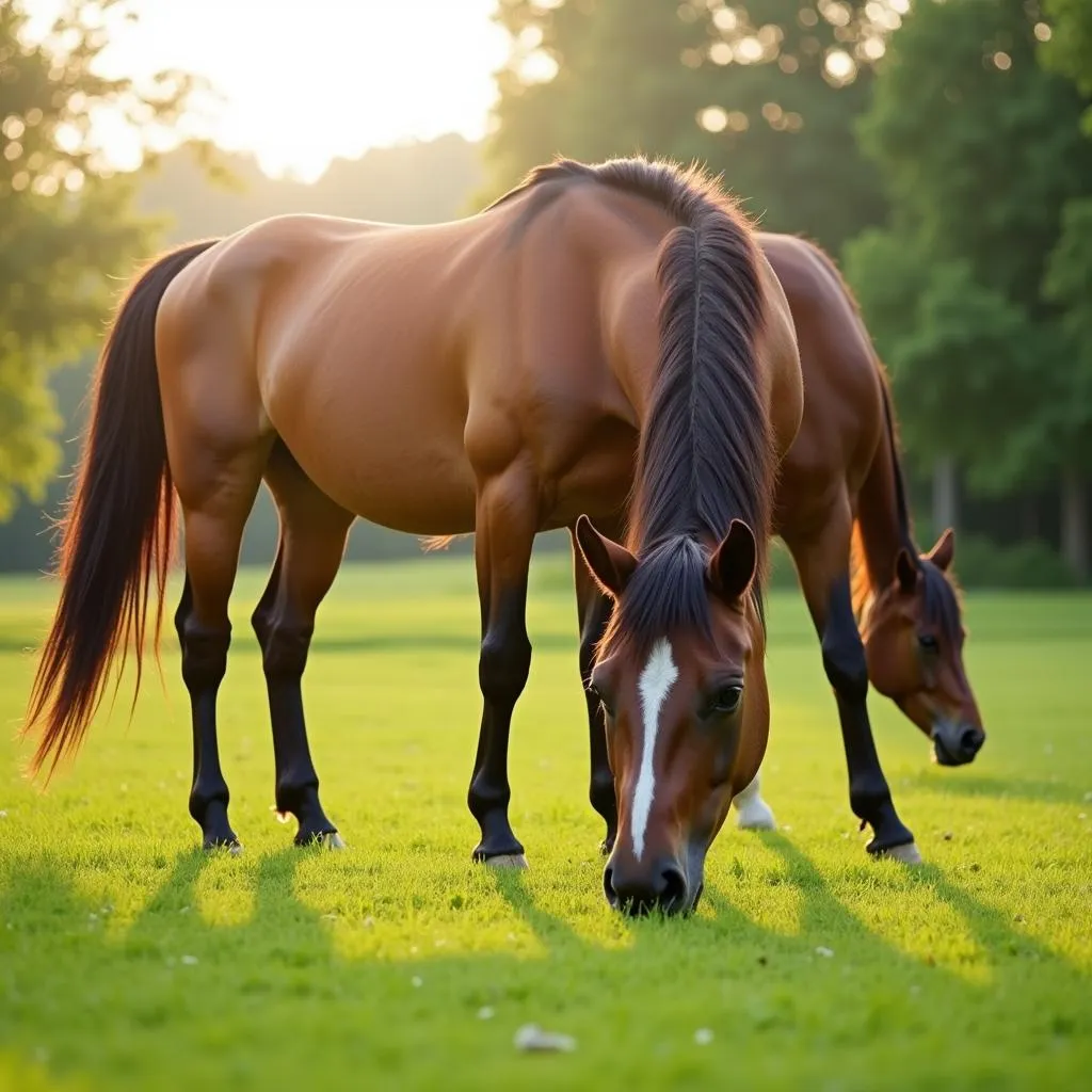  Horse Grazing in Pasture While on Thyro-L