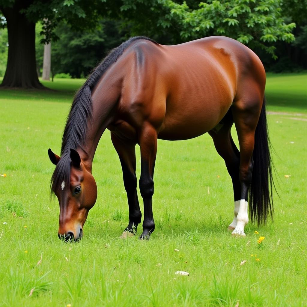 Horse Grazing Peacefully