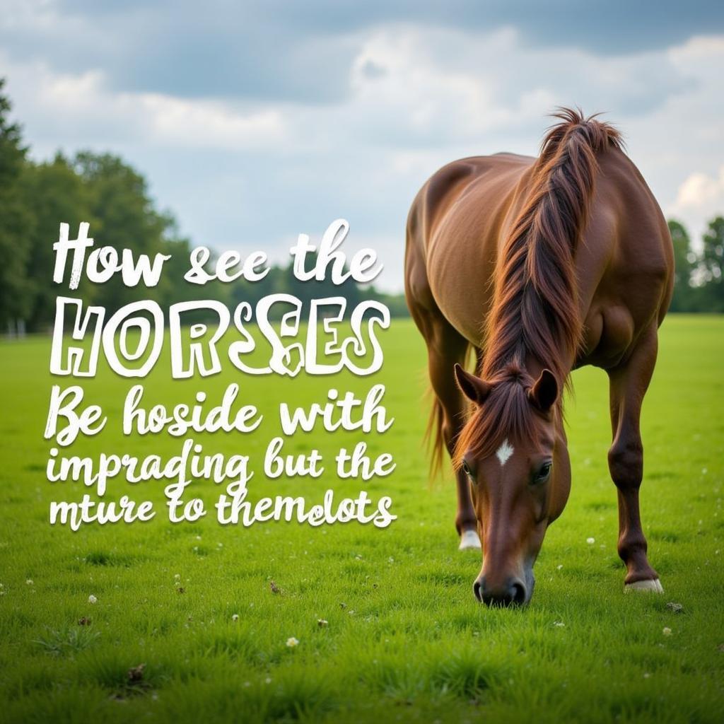 Horse Grazing Peacefully in a Field