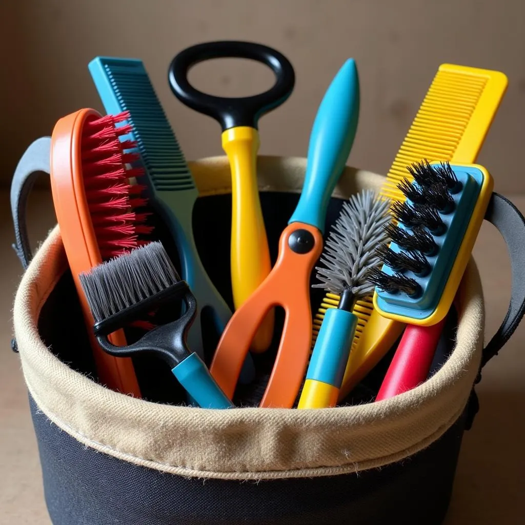 Horse Grooming Kit with Brushes and Combs