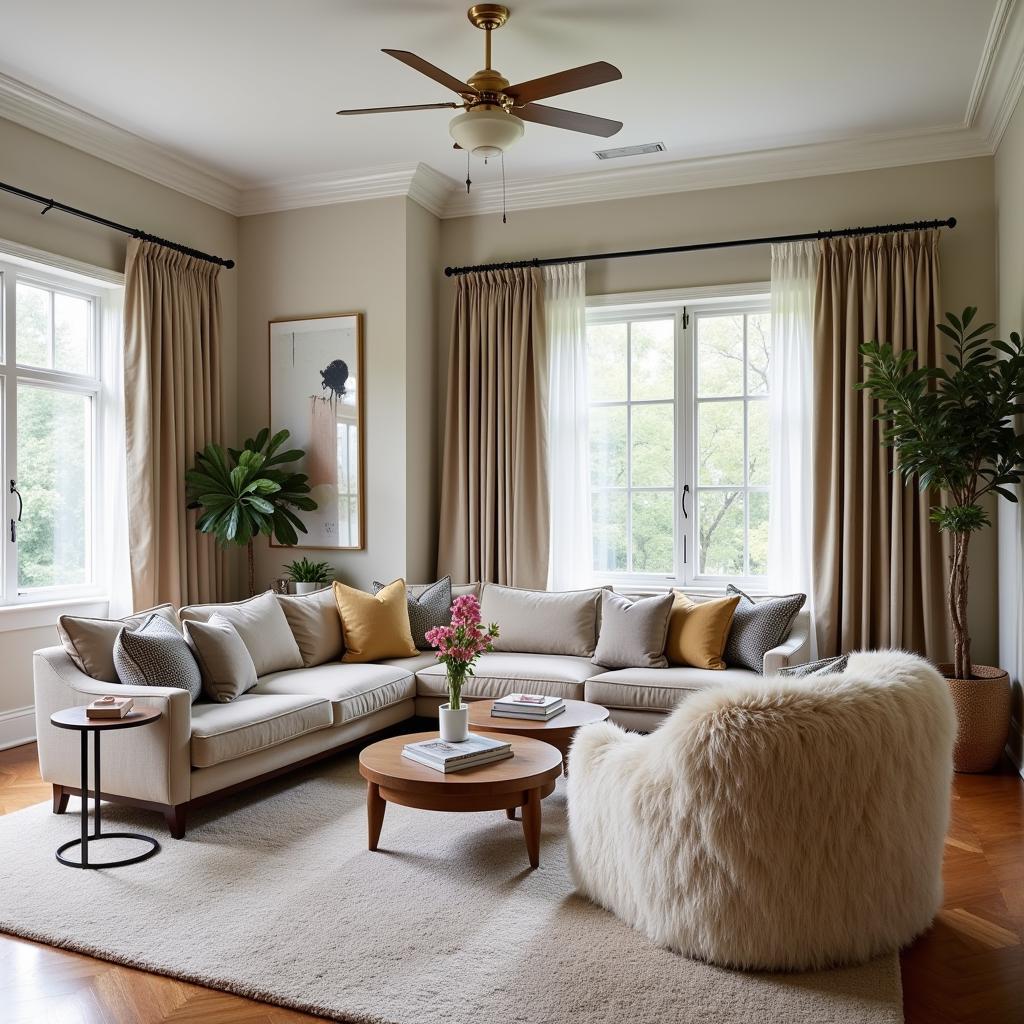 Horsehair chair in a cozy living room setting